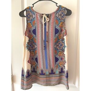 Cynthia Rowley Small Multicolor Blouse Tank Sleeveless sheer top